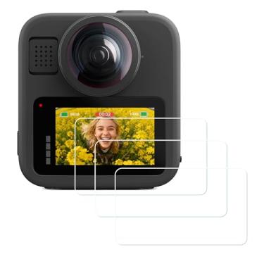 Imagem de PCTC Pacote com 3 protetores de tela compatíveis com GoPro MAX2 (2025)/GoPro MAX(2019) - Câmera de ação à prova d'água 360, protetor de tela de vidro temperado ultratransparente fácil de instalar