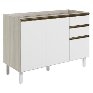 Imagem de Balcao Para Pia 2p 3g 120cm Mdf Kali 16417  Nicioli Bianco
