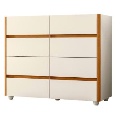 Imagem de Cômoda Para Quarto 8 Gavetas 120cm Lynd A02 Off-cinamomo - Mpozenato