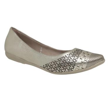 Imagem de Sapatilha Fem Bottero Couro  Metalizado Dourado 353317-3