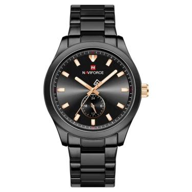 Imagem de Relógio Masculino De Quartzo Esportivo Com Cronógrafo Em Aço Inoxidavel Impermeavel Preto