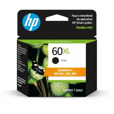 Imagem de Cartucho HP 60XL preto Original (CC641WB) Para Impressora Deskjet F4224, 4480, F4580, D1660, D110a, C4780, D410a
