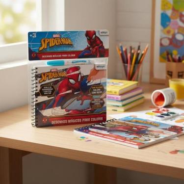 Imagem de Livro Mágico Infantil Para Colorir com Água Princesas e Spider-Man Reu