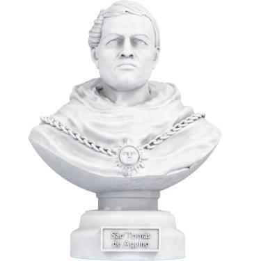Imagem de Estátua Busto São Tomás de Aquino - Teólogo Católico (Cor Mármore)