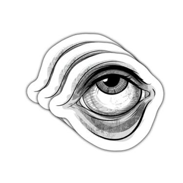 Imagem de Adesivo de olho gótico de 3 peças – Decalque de vinil surreal assustador com ilustração de olho que tudo vê – Adesivo estético mágico e oculto à prova d'água para laptops, diários e decoração gótica