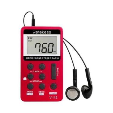 Imagem de Rádio Portátil AM FM Mini De Bolso Recarregável Com Temporizador De De