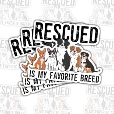 Imagem de Adesivos de cachorro de raça Rescued is Truly My Favorite Breed, adesivos de vinil fofos para laptop, caderno, diário, garrafa hidráulica, para-choque de carro, presente para amantes de animais, mães