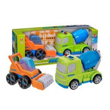 Imagem de Carrinho Road Company Combo Obras Caminhão E Trator - Usual Brinquedos