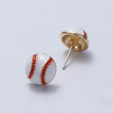 Imagem de Brincos esportivos de prata, brincos de vôlei hipoalergênicos, futebol, basquete, beisebol, joias para mulheres, mães, presentes de dia de jogo, acessórios para fãs de esportes, Small, Aço inoxidável