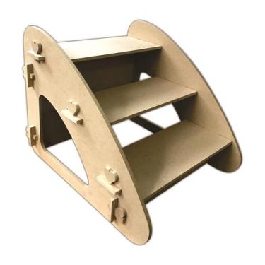 Imagem de Escada Rampa Pet Dog Cachorro Gatos Para Subir Sofa Cama Mdf - JKVERAS