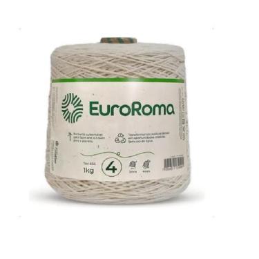Imagem de Barbante EuroRoma Cru 1 kilo - Fio Sustentável para Crochê, Tricô, Tap
