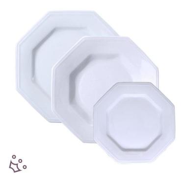 Imagem de Jogo 18 Peças 6 Pratos Fundos 6 Rasos 6 Sobremesa Prisma Schmidt - Por