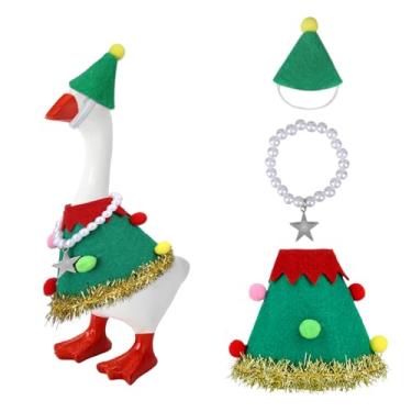 Imagem de Conjunto 3un. 17,78cm Trajes de Ganso Natal de Mesa, Mini Fantasia Ganso Roupas Festivas para Estátua Magnética Decoração Chaveiro Acessório