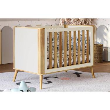 Imagem de Berço Infantil Théo 4 Em 1 Off White-amendoa - Peroba