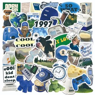 Imagem de 50 peças de adesivos bonitos de garrafa de água para meninas azuis, adesivos para álbuns de fotos, skate, telefones, laptop, adesivo de vinil à prova d'água para adultos, amigas, irmãs