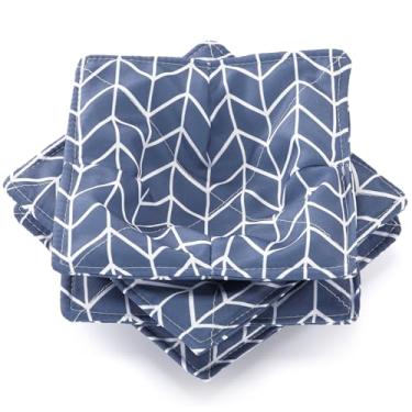 Imagem de Cunhill 4 peças de tigela de microondas de algodão, suportes aconchegantes para alimentos quentes, tigela de sopa, pegadores de panela, resistentes ao calor, multiuso, acolchoados, seguros para