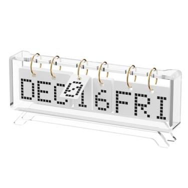 Imagem de Calendário de acrílico de mesa, calendário perpétuo de exibição diária 2026, calendários anuais reutilizáveis de parede com gancho de parede para decoração de escritório em casa, acessórios de mesa