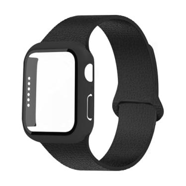 Imagem de Pulseira e capa de silicone magnética compatível com Apple Watch séries 11, 10, 9, 8, 7, 6, 5, 4, 3, 2 e 1 SE de 40 mm, 41 mm, 42 mm, 45 mm, 46 mm, feminino, 46 mm, compatível com Apple Watch séries