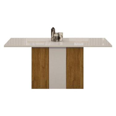 Imagem de Mesa De Jantar Doha 160x80 Reto Freijó Decor Off White – Leifer Móveis