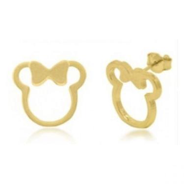 Imagem de Brinco Minnie Infantil Banhado a Ouro