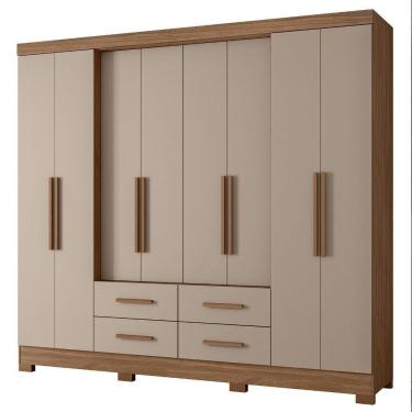 Imagem de Guarda Roupa Casal 8 Portas 237 Cm San Lorenzo Carvalho Fendi Moval