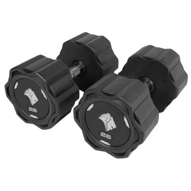 Imagem de Par De Dumbbells 26kg Lion Monobloco Em Aço Maciço Injetado