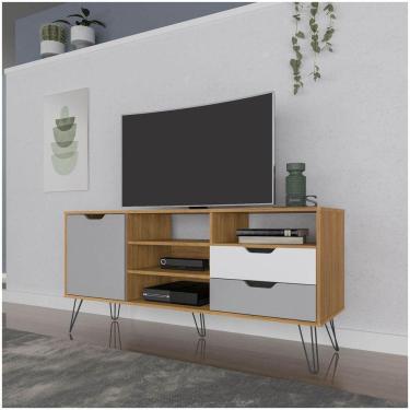 Imagem de Rack Estocolmo Tvs De Até 60 Polegadas Pés De Madeira