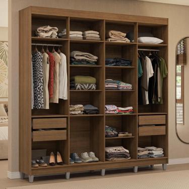 Imagem de Guarda-roupa Closet Com Pés 4 Gavetas 216cm Rustic Venus Madesa