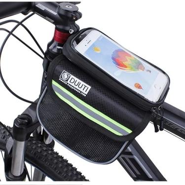 Imagem de Kriopy Bolsa frontal para bicicleta/bicicleta, bolsa de bicicleta, bolsa de bicicleta com tela sensível ao toque para celular, impermeável, bolsa de tubo superior, bolsa de ciclismo, acessórios de