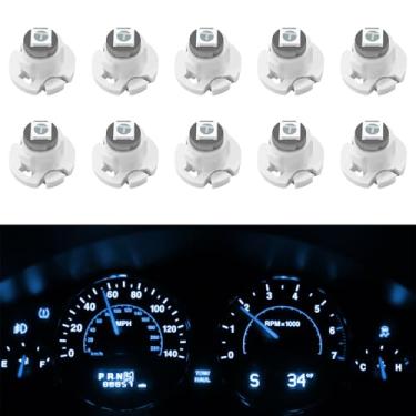 Imagem de KUQUTIDY 10 peças T4.2 lâmpada LED Neo Wedge 10 mm base instrumento cluster lâmpadas, luzes de painel para interior de carro, 3030 chips de LED AC lâmpada indicadora de controle climático painel