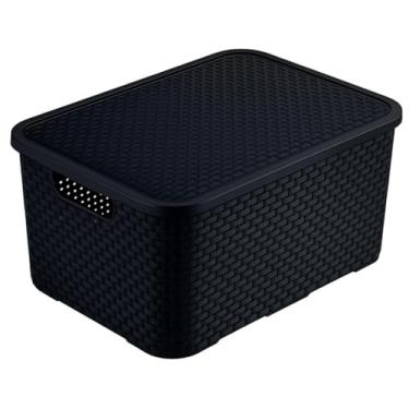 Imagem de Caixa Organizadora Plástica Plasnew Rattan Nº 1 5,8L 29x20x13cm - 2041