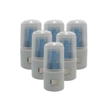 Imagem de Kit 6 Mini Luminária de Tomada Abajur de LED Iluminação Noturna Ambiente Universal Bivolt