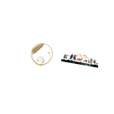 Imagem de Fenteer Escultura de Veado em Bola de Cristal, Estatueta de Metal, Ornamento para Pendurar, Suporte para Corredor, Lareira, Quarto, Sala de Estar, Escritório,