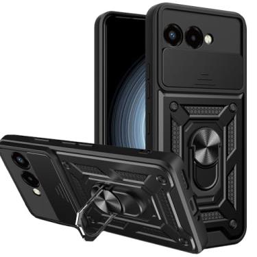 Imagem de Covthch Capa para celular T-Mobile Revvl 8, suporte de anel de metal com suporte de camada dupla Defender Armor capa amortecedora de silicone compatível com T-Mobile Revvl 8 5G (smartphone de 6,6