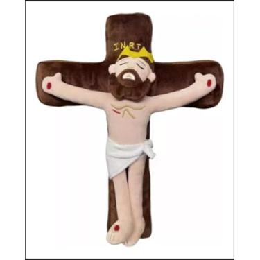 Imagem de Pelucia Jesus na Cruz Incriveis 30cm!