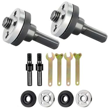 Imagem de Conjunto de conectores de rebarbadora angular de 10 peças - hastes de conversão de corte de broca, kit adaptador de ferramenta elétrica para manutenção de esmerilhadeira angular para perfuração