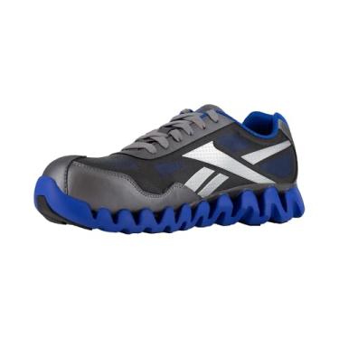 Imagem de Reebok Tênis feminino de trabalho RB318 Zig Pulse Work Construction Shoe Cinza/Azul Safety, 39 largo, Cinza/azul, 8.5 Wide