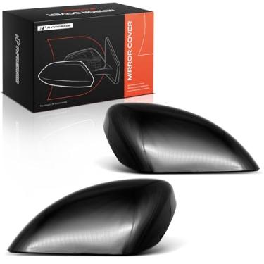 Imagem de A-Premium 2 peças de tampas de espelho retrovisor do lado do motorista e do passageiro - compatível com Nissan Altima 2013-2018 - preto liso, sem orifício de seta