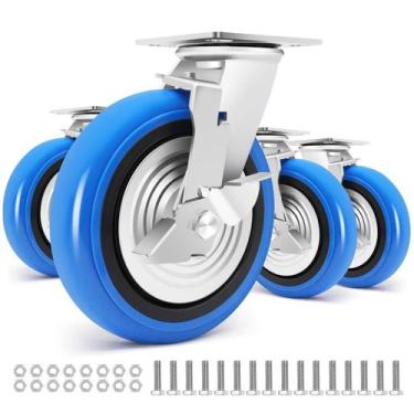Imagem de Conjunto de rodízios W B D WEIBIDA Heavy Duty de 8 polegadas 6000 libr