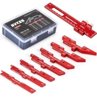 Imagem de GVKES Blocos de configuração 6061-T651 de 8 peças | Conjunto de medidores de precisão para marcenaria de ± 0,25 cm | Ferramenta profissional de altura e profundidade para roteador de mesa e serra de