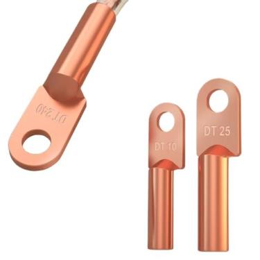 Imagem de DT-150 Terminal de fio cobre crimpagem emenda prata estanho bloco parafuso furo nariz tubo conector de cabo 5 peças