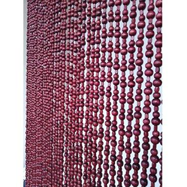 Imagem de Cortinas cortina de contas de madeira maciça decoração de entrada cortada cortina suspensa sem perfuração, vários tamanhos personalizáveis (tamanho: 29 fios - 70 x 195 cm)