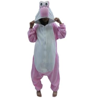 Imagem de Macacão adulto unissex rosa Yoshi Kigurumi terno Halloween Natal anime pijama verde Yoshi cosplay fantasias casal, Yoshi rosa, M