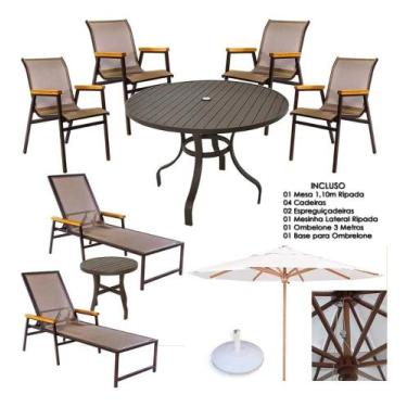 Imagem de Kit De Piscina E Área Externa Cadeiras Espreguiçadeiras Mesa - Sarah M