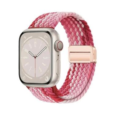 Imagem de Pulseira De Nylon Trançada Compatível Com Apple Watch Series S10 46mm 