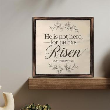 Imagem de Arte de parede de sinal de Páscoa - Logotipo de inspiração de 20 x 20 cm, design simples, decoração perfeita, presente ideal para decoração de família e amigos