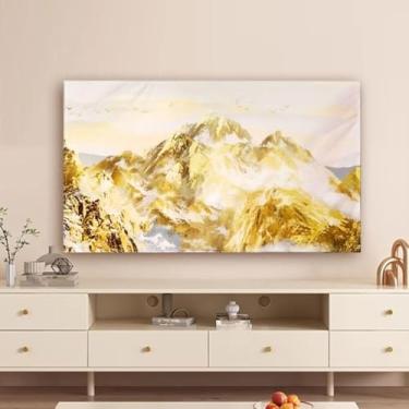 Imagem de Capa protetora universal para TV interna de arte moderna para telas de 32-80 polegadas, protetor de tela de televisões de tecido de poliéster macio, para sala de estar - tipo 01||70 polegadas