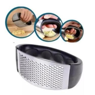 Imagem de Amassador Inox Para Alho Design Ergonômico Seguro E Prático