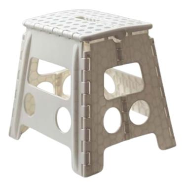 Imagem de Banqueta Banco Dobrável Leve Compacta Portátil Camping 150kg Cor Branco