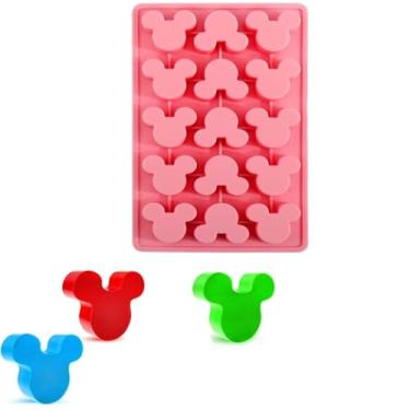 Imagem de Moldes de chocolate Mickey Mouse moldes de silicone para doces de goma de 15 cavidades, moldes de cabeça de mouse antiaderentes para gomas DIY, doces, chocolate, geleia, cubo de gelo, guloseimas